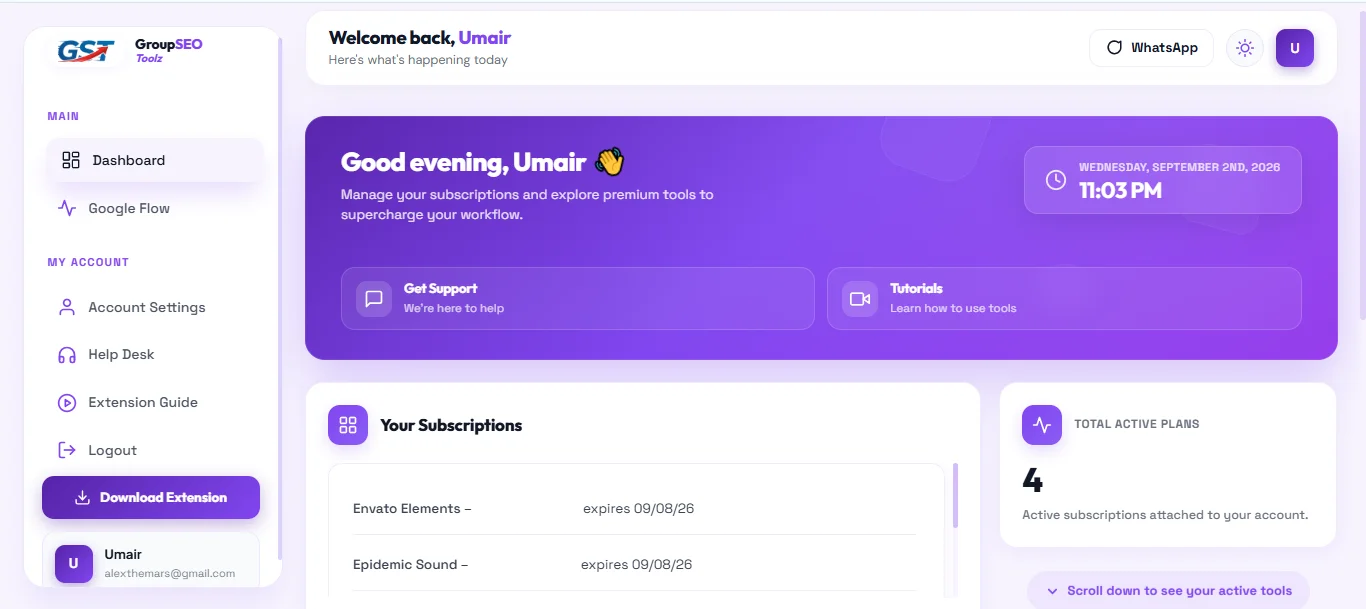 GroupSEOToolz member dashboard preview