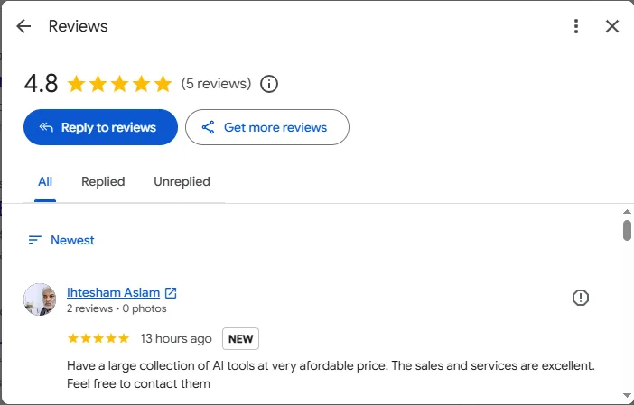 Google review from a GroupSEOToolz member